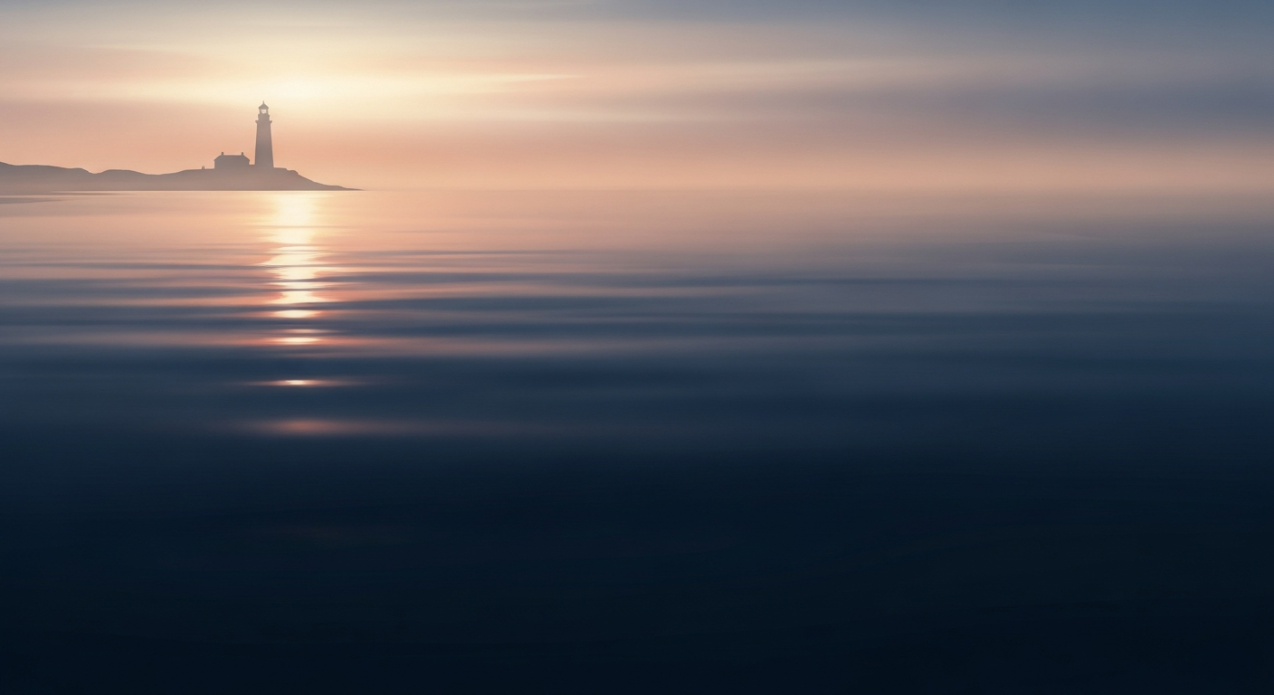 Calm coastal landscape at dawn